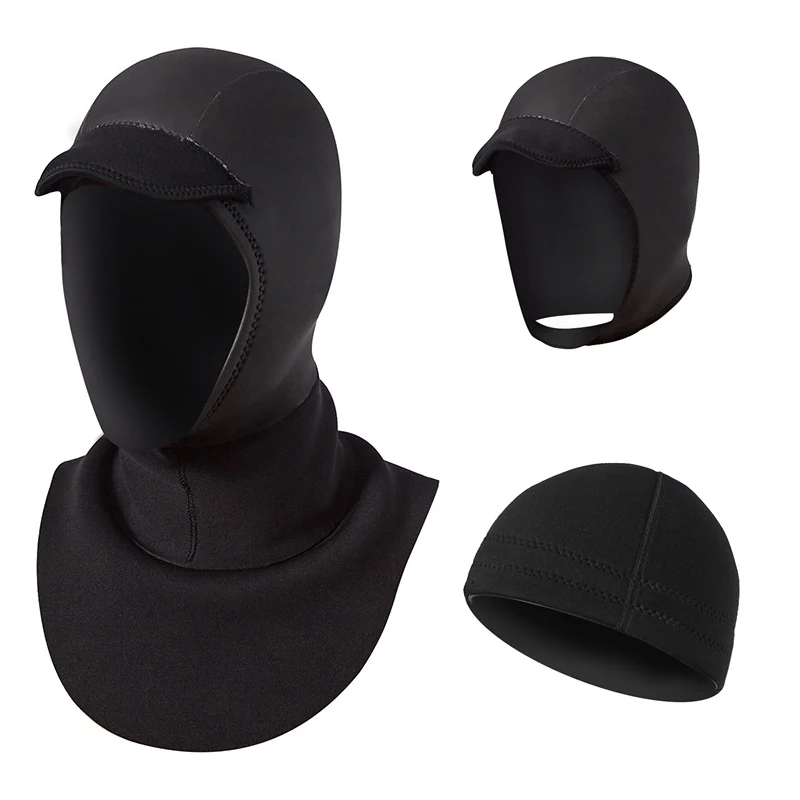 

Hot 3mm Diving Hood With Shoulder Comfortable Thicken Swimming Cap Sun Protection Face Mask For Snorkeling Swimming Canoeing