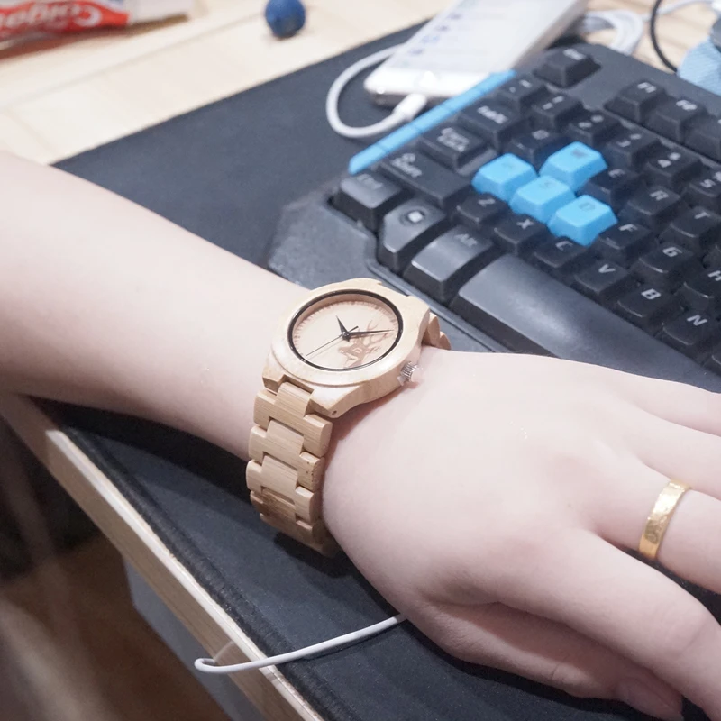 BOBO BIRD женские часы Мужские бамбуковые деревянные relogio feminino олень с деревянным