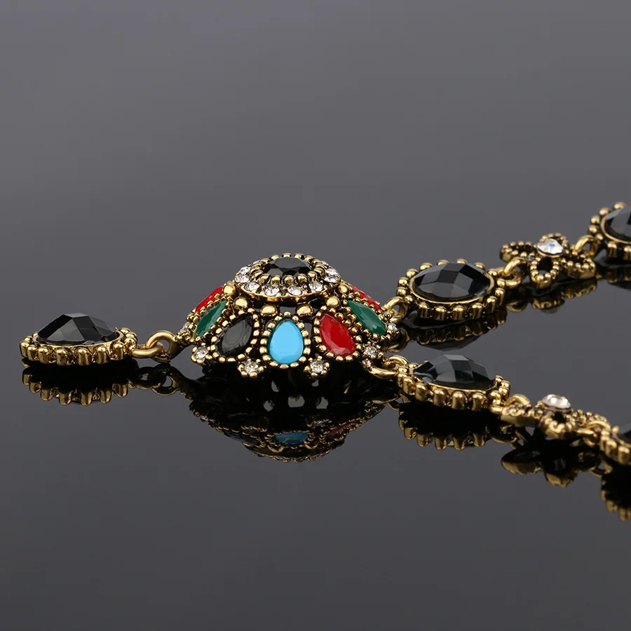 Роскошные Ретро Хрустальные цветочные комплекты с ожерельем модные цвета