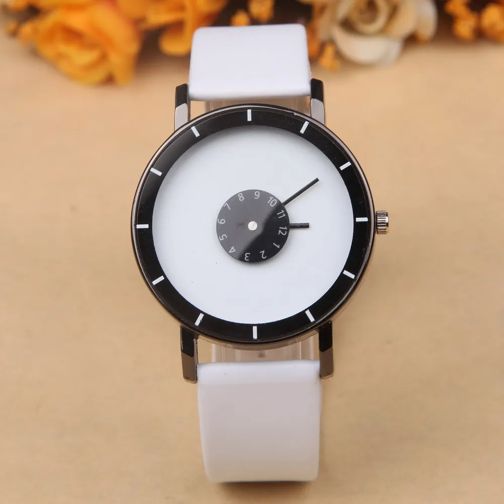 Творческий личная женщины смотреть двойной вращающийся секунд циферблат досуг PU