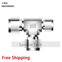 5pcslot rubt 18 12 08 04 08 06 union tee stainless steel ss316l 3000 psi plumbing fitting hard pipe fitting high quality sanmin
