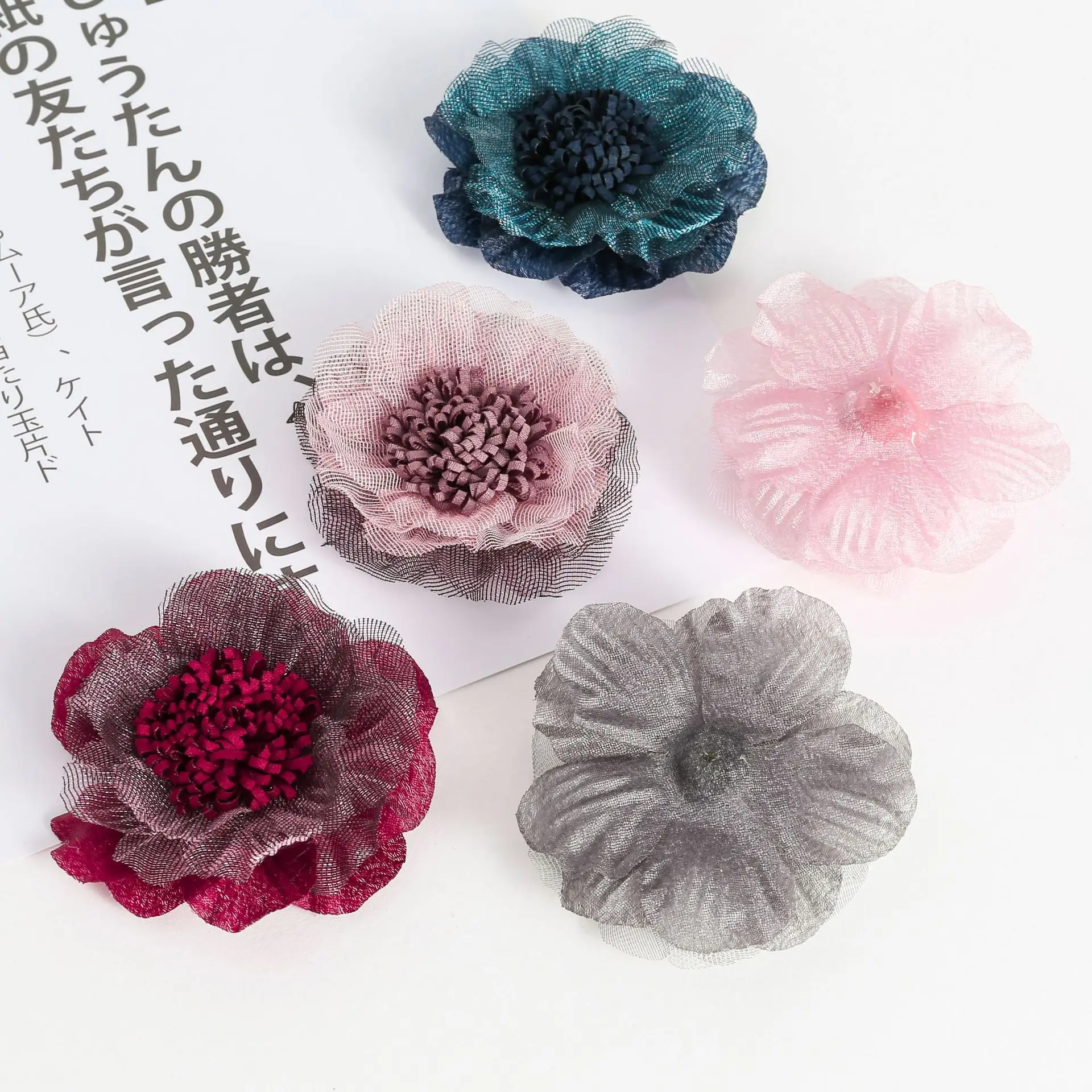 10 шт./лот ручная работа корейские цветы патчи для одежды головные уборы