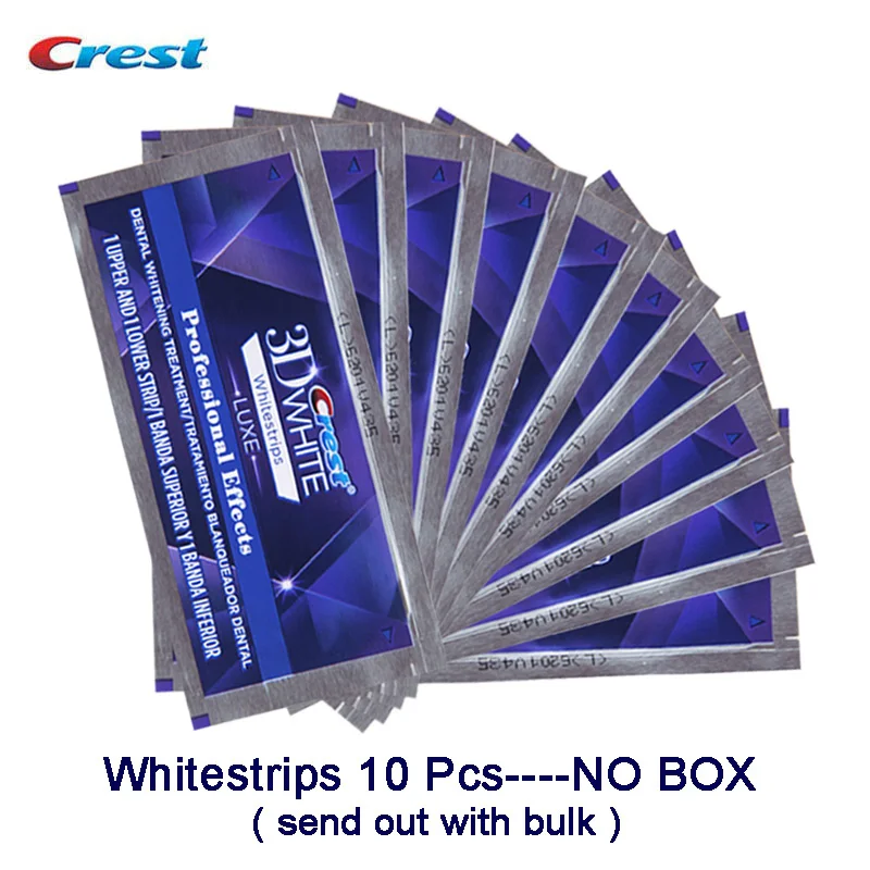 NO BOXES 10 Pouches( 20 полосы) крест 3D белый люкс профессиональные эффект гигиены полости рта отбеливание зубов Whitestrips отбеливание зубов - Цвет: 10 pouches-1