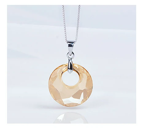 BAFFIN простые модные подвески с кругами победы, кристаллы от Swarovski для женщин, красочные бусы, ежедневное массивное ювелирное изделие - Окраска металла: Crystal Gold Shadow