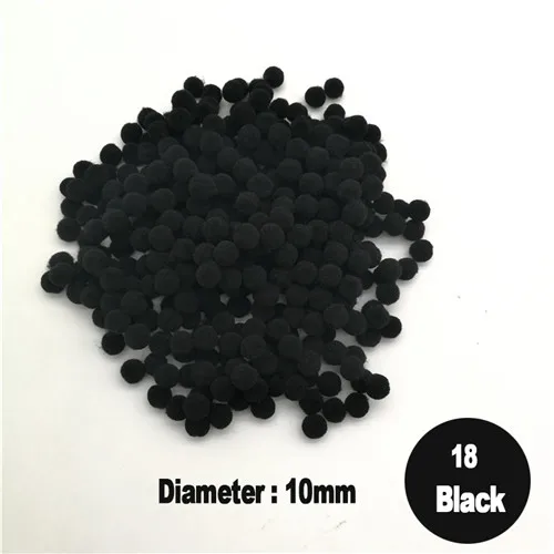 18 Black 350 шт 10 мм множество вариантов помпоны мягкие шарики-Помпоны для Домашнего Цветоводства свадебные декоративные цветы аксессуары венки одежды - Цвет: 18 Black