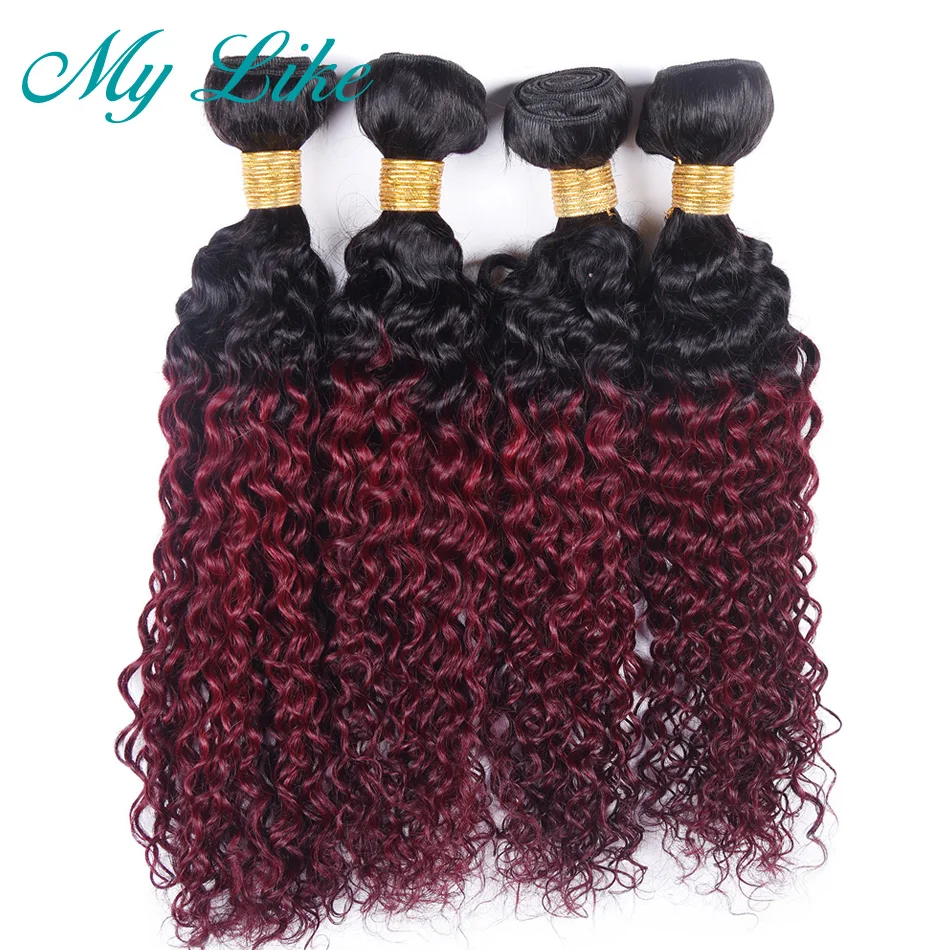 My Like Ombre бирманские вьющиеся волосы плетение 1 пучок Омбре человеческие s 1b/99j