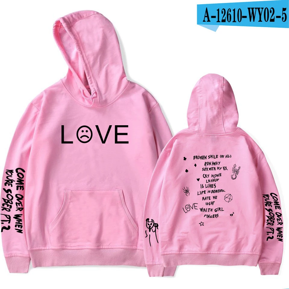 pink Дропшиппинг Lil Peep толстовки Hell Boy Lil. peep для мужчин wo для мужчин пуловер с капюшоном для мужчин и женщин Sudaderas Cry детские толстовки с капюшоном - Цвет: pink