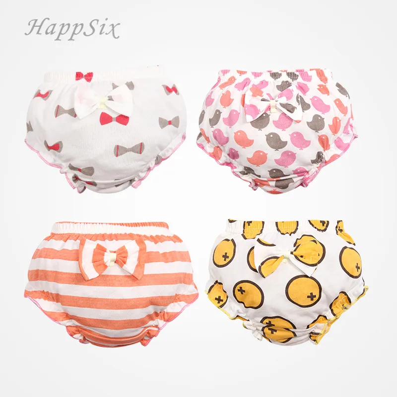 

4Pieces/lot Children Panties Summer for 2-4years Pure Cotton Baby Girl Briefs Underpants Soft Cute Bowknot 2018New Style