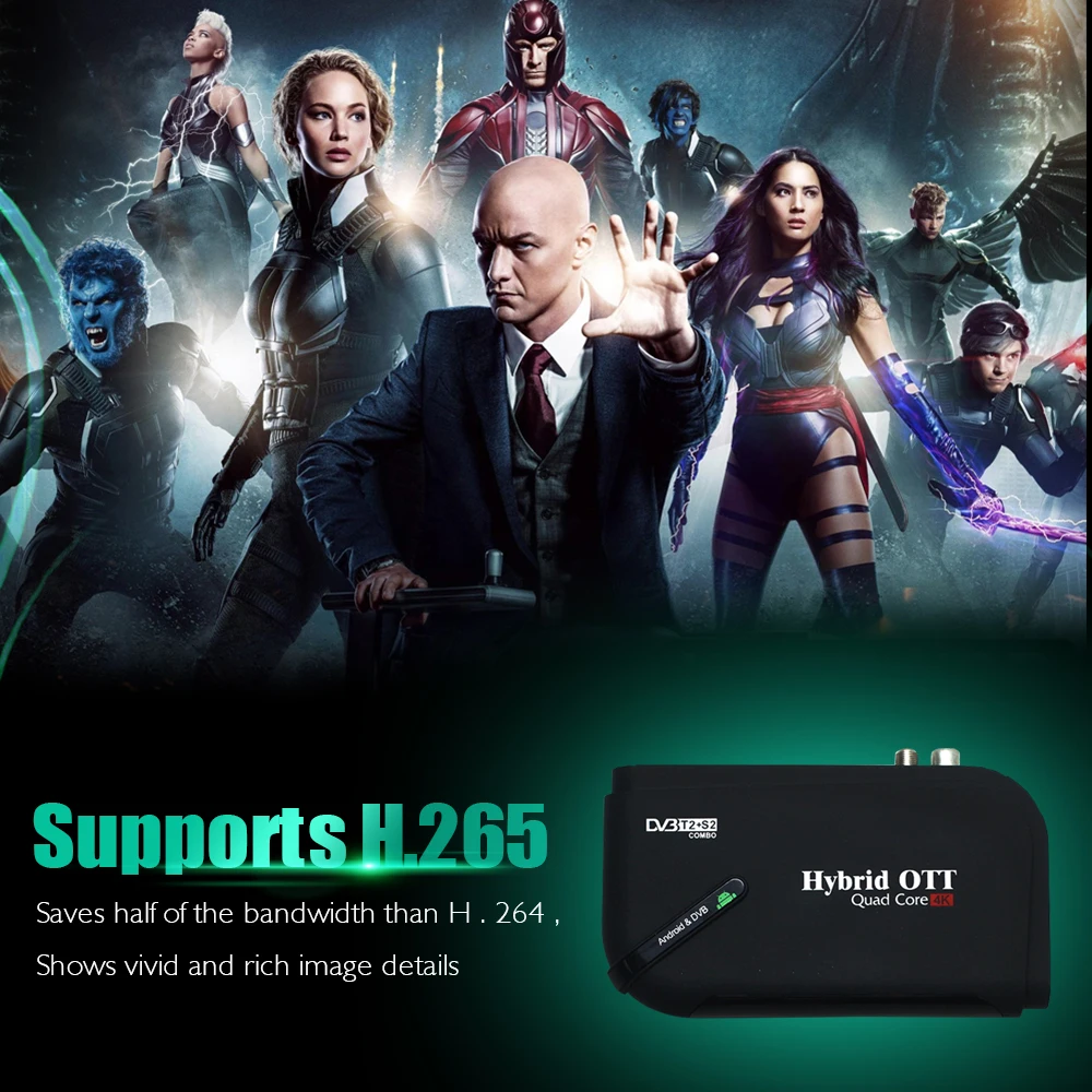 Android 7,1 DVB-T2 DVB-S2 1+ 8GB Amlogic S905D Восьмиядерный UHD 4K комбинированный наземный спутниковый ресивер Smart IP tv ТВ-приставка