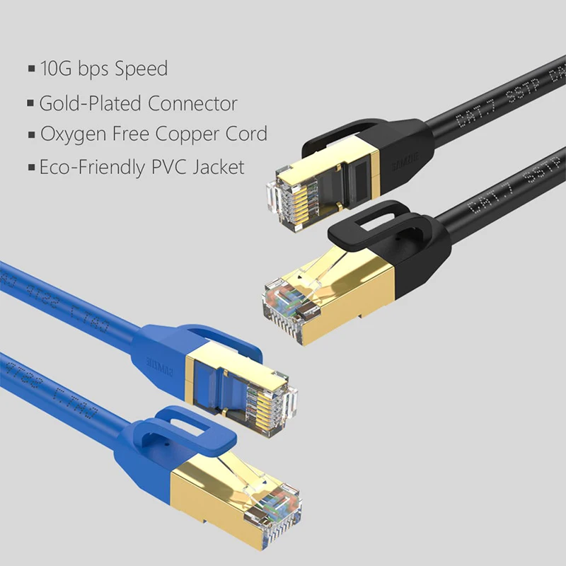 Ethernet кабель SAMZHE cat7 RJ45 кошачий патч корд сетевой lan высокоскоростной 10 Гбит/с 1 м 2 3 5