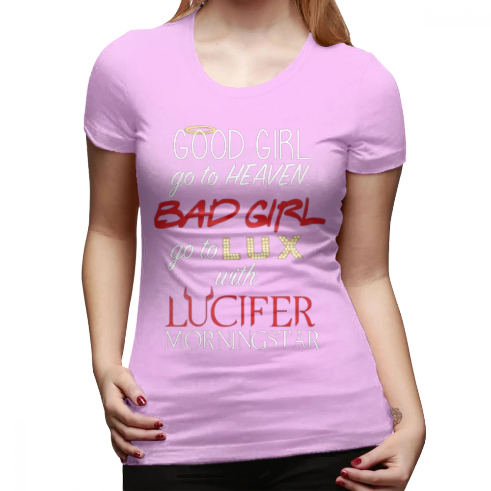 Lucifer футболка Go To Lux с Lucifer футболка с коротким рукавом размера плюс женская футболка белая Новая модная повседневная женская футболка - Цвет: Розовый