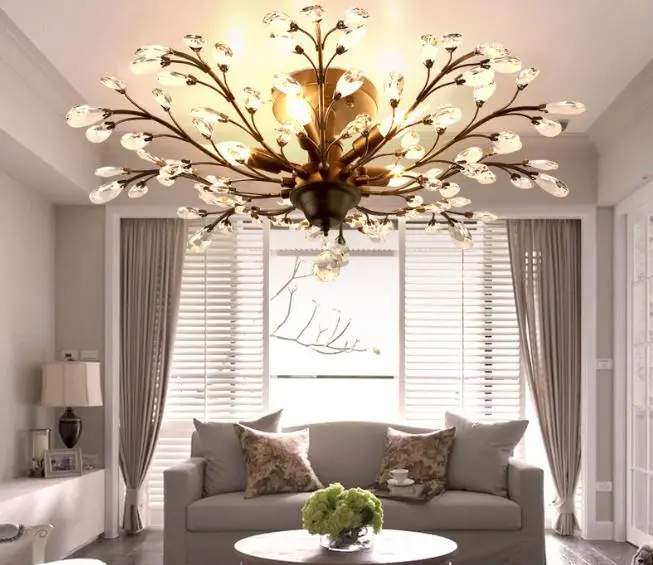 Современный блеск Led хрустальная люстра освещение потолочные люстры свет Lamparas де