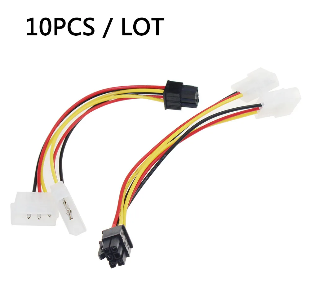 10 шт. адаптер питания PCI E 6Pin мама к Molex 4pin x2 сплиттер видеокарта Express удлинительные