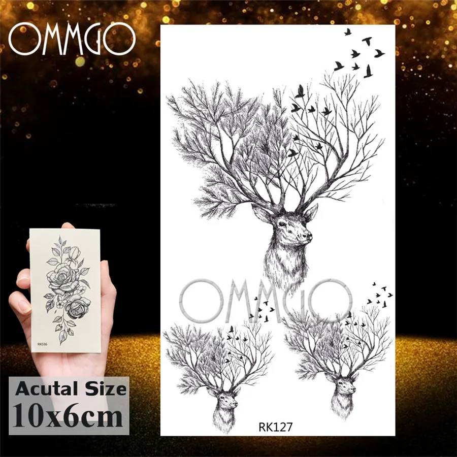 Временные тату наклейки OMMGO Ловец снов цветок лось стикеры для женщин и мужчин