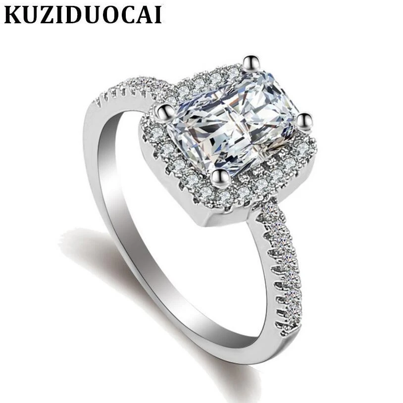Kuziduocai новые модные ювелирные изделия с интенсивным большим цирконом из