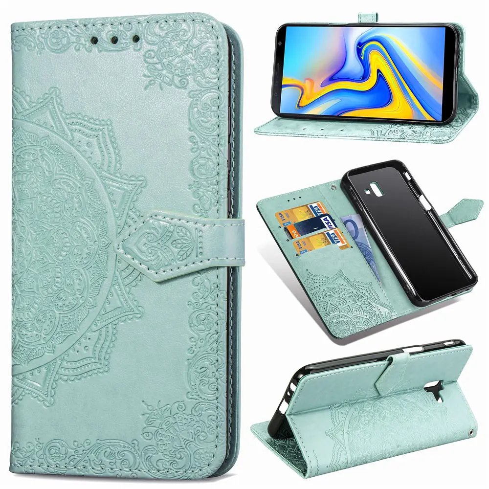 Mandala Leather Flip Case For Samsung Galaxy J4 J6 J8 A6 A8 Plus A7 2018 S20 Ultra J2 Core A5 J3 J5 J7 2017 S6 S7 Edge S8 S9 Cover|Сумки для