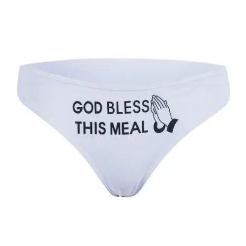 Новинка женские сексуальные хлопковые трусы GOD BLESS THIS MEAL нижнее Белье для сна