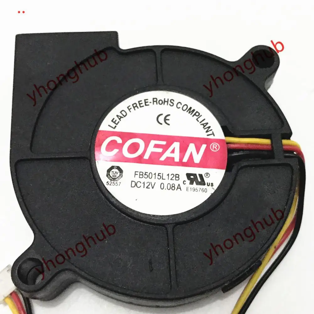 COFAN FB5015L12B DC 12V 0.08A 50x50x15 мм 3 сервера провода центробежный воздухонагнетатель
