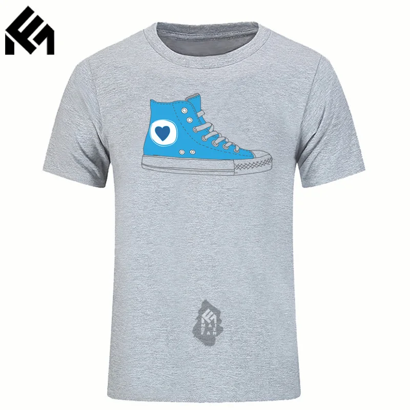 Уникальные футболки с круглым вырезом синий парусиновая обувь короткий рукав 100%