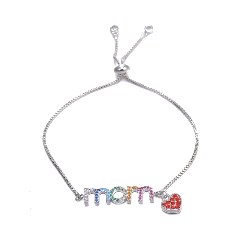 6.11new Циркониевое ожерелье мама письмо кулон для матери ожерелье для женщин роскошное очаровательное семейное ожерелье подарок на день матери для мамы ювелирные изделия - Окраска металла: 6.11new