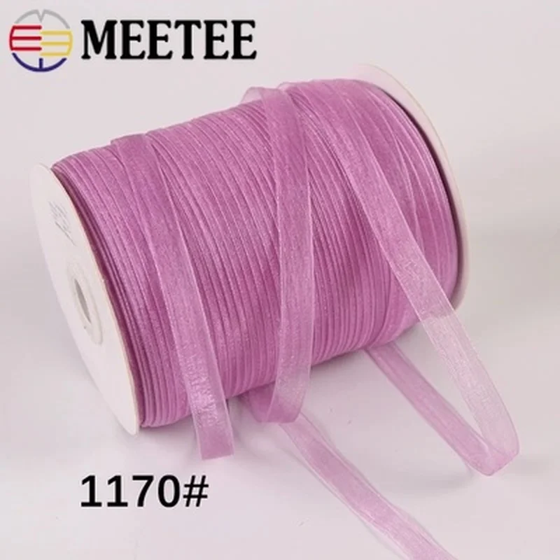 Meetee 1 см ширина 450 м (3/8 &quot) лента прозрачная декоративная Снежная пряжа Подарочная