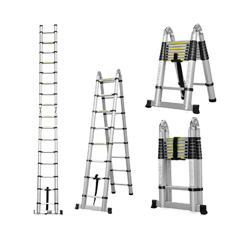 3.8mMultifunctional Retractable Telescopic Extension Ladder  Thick Aluminum Folding Telescoping Laddero Household Ladder