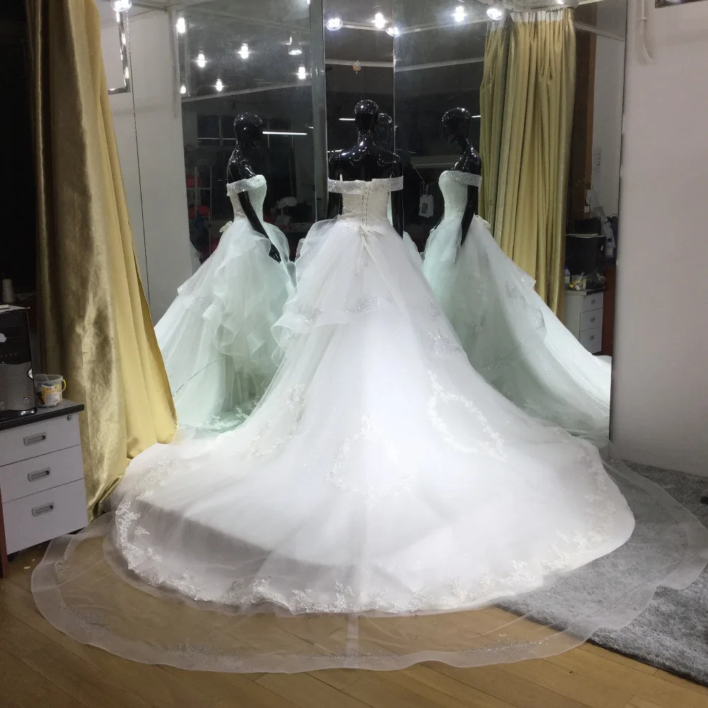 2017 Vestido De Noiva Лодка шеи реальное изображение свадебное платье без рукавов
