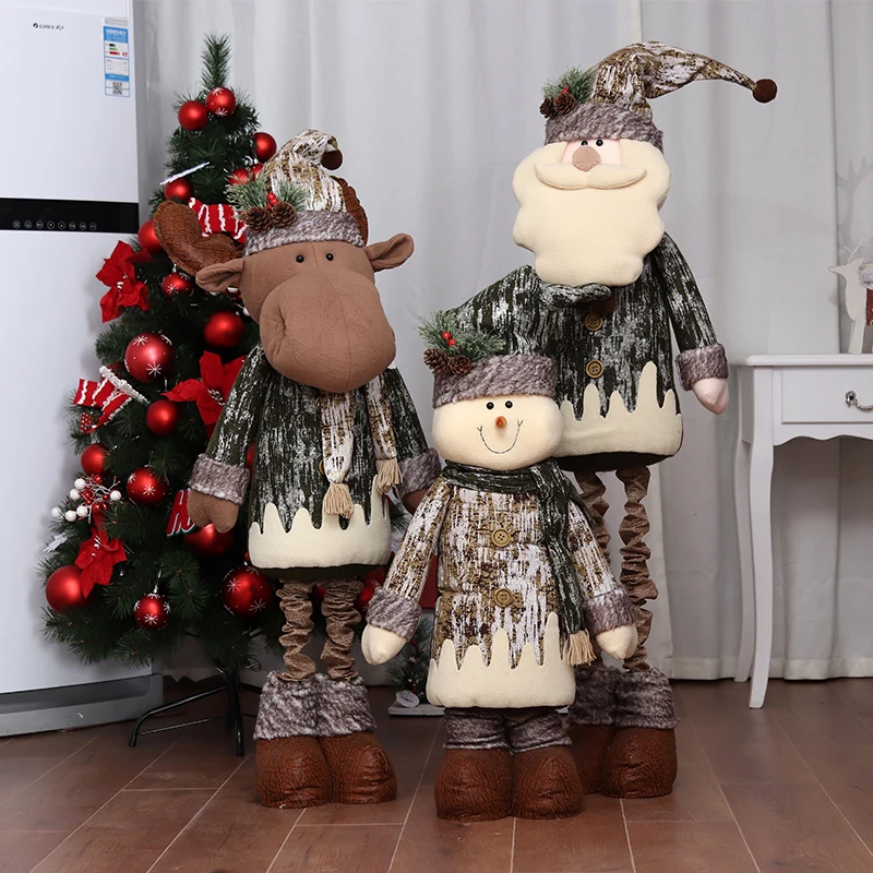 Navidad 2018 Рождественские куклы большой выдвижной Санта Клаус Снеговик