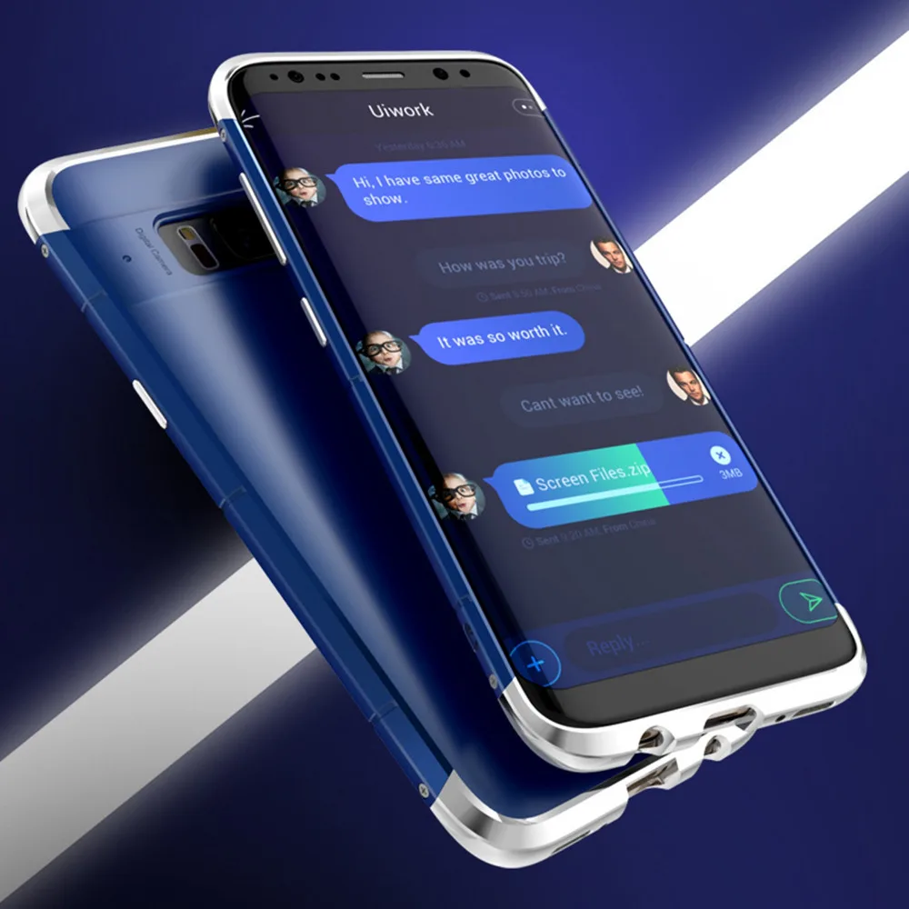 Противоударный чехол из алюминия для Samsung Galaxy S8/S8 Plus с металлическим лезвием