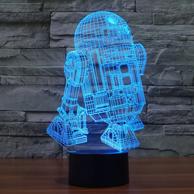 Звездные войны 3D Иллюзия Атмосферу Праздника Декоративные Дети подарок R2D2 Робот