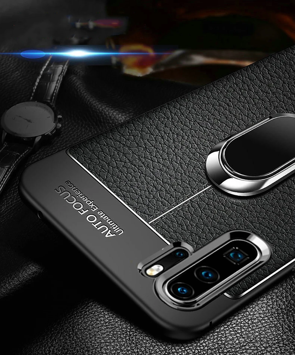Для huawei P30 Pro автомобильный держатель Магнитный кронштейн Стенд палец кольцо чехол из термопластичного полиуретана для huawei Коврики 20 Pro lite для huawei Nova 4 e крышка