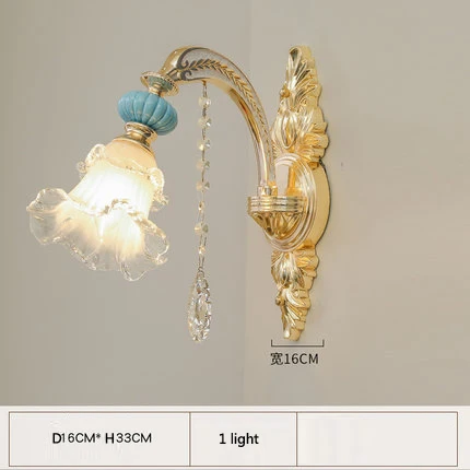 1 light wall lamp Европейская роскошная хрустальная люстра светильник ing гостиная спальня Ресторан хрустальная лампа отель клуб светильник керамика из сплава на основе Цинка Лампа - Цвет абажура: 1 light wall lamp