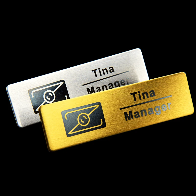 10 шт Персонализированные бейдж держатель с лазерной пластиной из нержавеющей