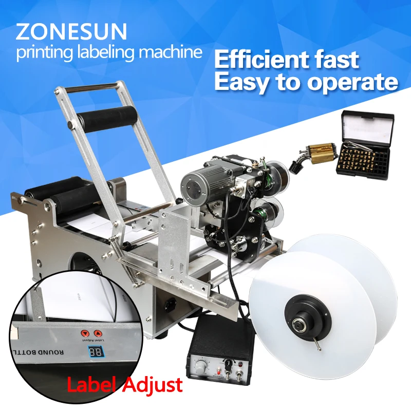 ZONESUN LT-50 Этикетировочная машина полуавтоматическая Срок годности Лента ярлык для маркировки Принтер Горячая печать лента машина для нанесения кодировки