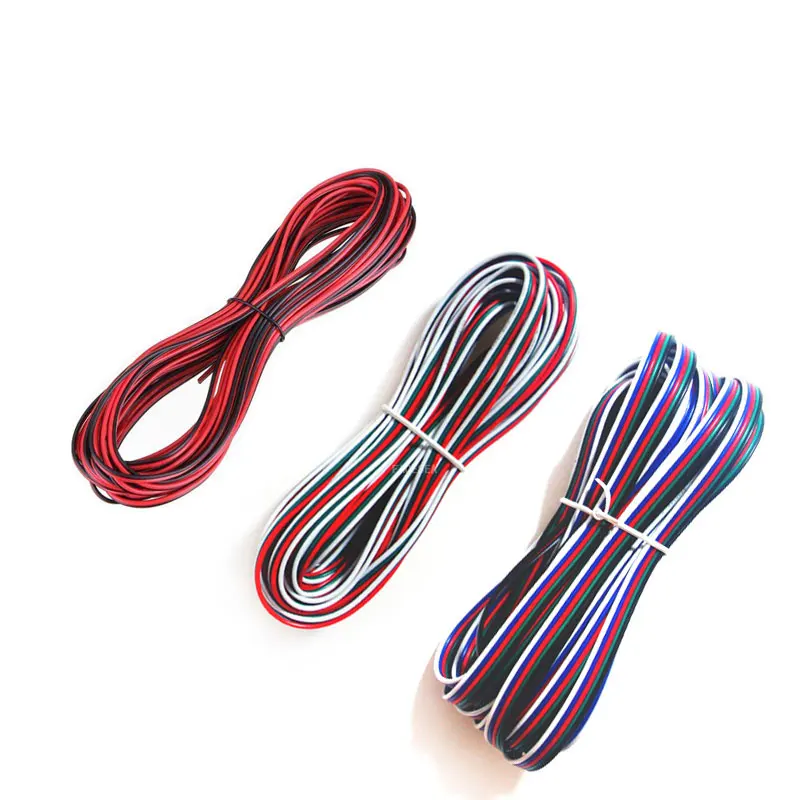 10 м/20 м/50 м 2pin 3pin 4pin 5pin Электрический Удлинительный провод, 22awg медный изолированный провод, соединительный кабель для RGB светодиодной ленты