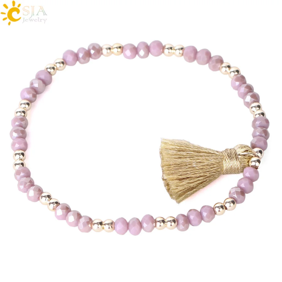 Csja кисточкой кулон браслет Крошечные Хрустальные Подвески богемные граненые