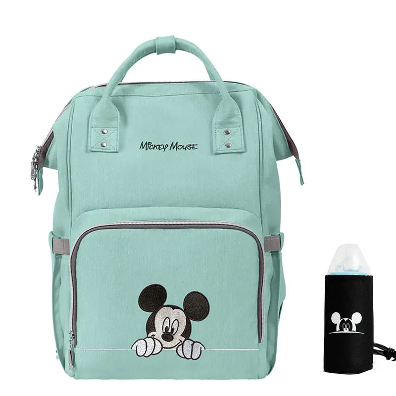 green Disney USB сумка для подгузников с подогревом для беременных подгузник рюкзак большой емкости для кормления дорожный Рюкзак Сохранение тепла - Цвет: green