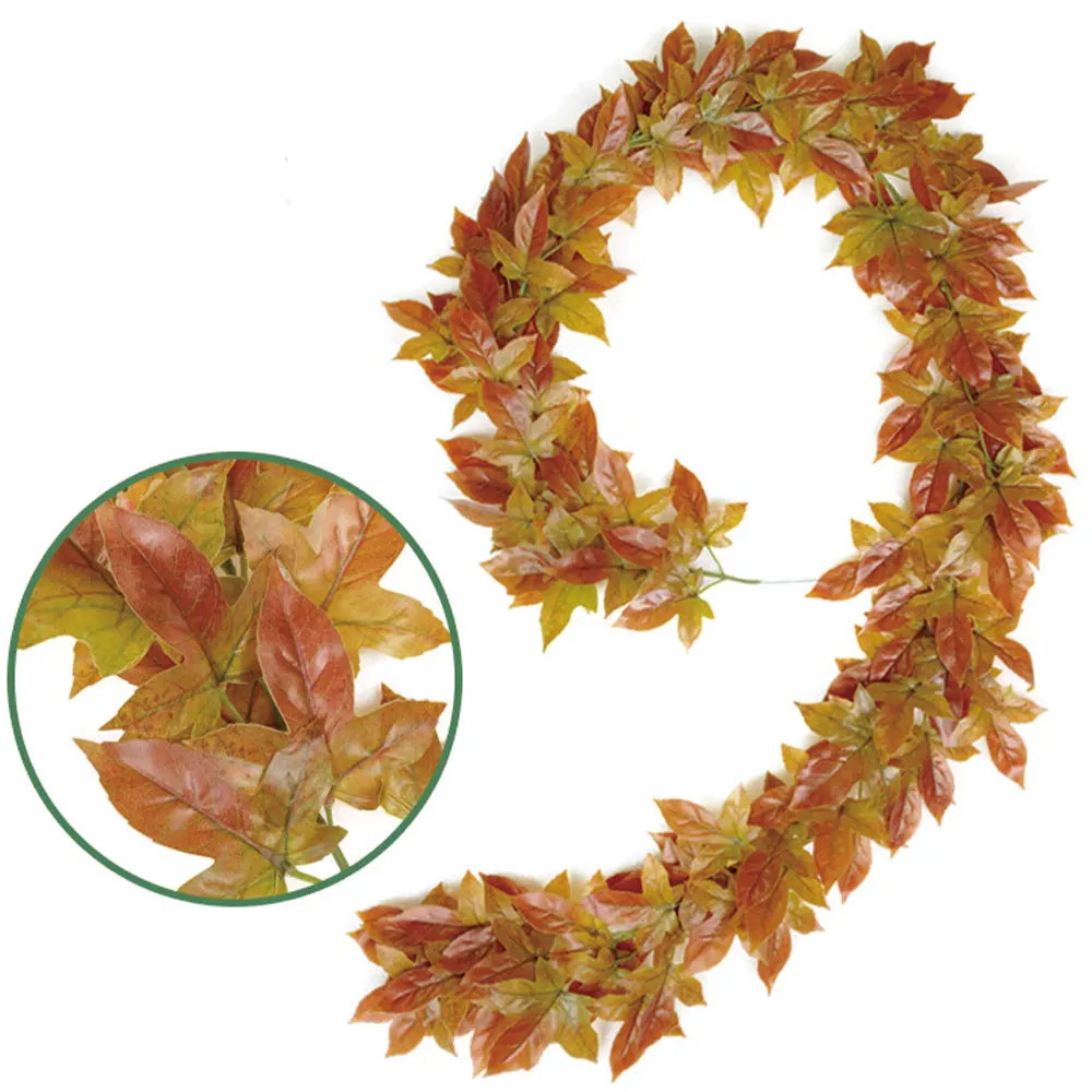 Simulation Plant Rattan 3D Printed Autumn Maple Leaves Living Room Office Decoration Christmas Wedding Scene Layout | Дом и сад