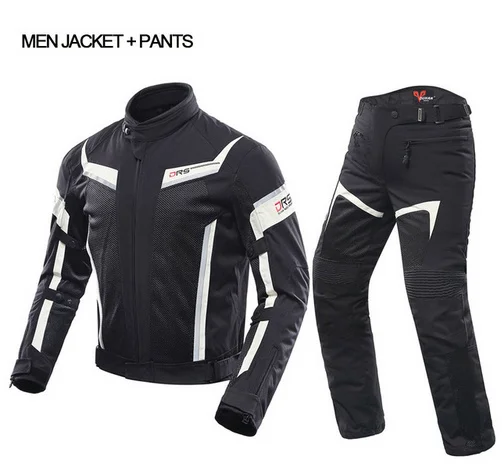 Men Black DUHAN, Мужская мотоциклетная защитная куртка, мотоциклетная штаны, набор, весна-лето, дышащая сетка, куртка для верховой езды, мото штаны, костюм, одежда - Цвет: Men Black