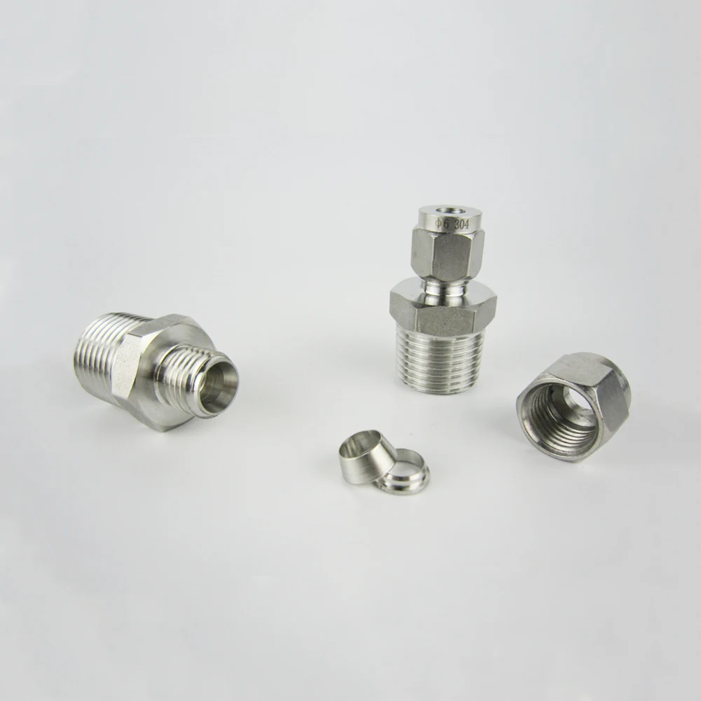 1/" 1/4" 3/" 1/2" BSPP Мужской x 6/8/10/12mm OD двойного сжатия наконечник союз Разъем нержавеющей 304