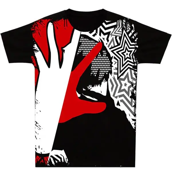 High Q унисекс персональный A5 P5 Persona 5 Akira Kurusu свободная футболка с коротким рукавом