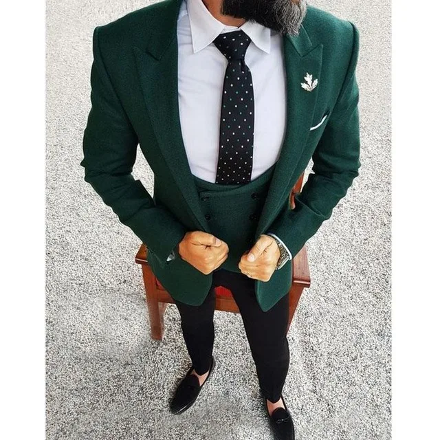 Мужской свадебный костюм Элегантное свадебное платье из 3 предметов темно