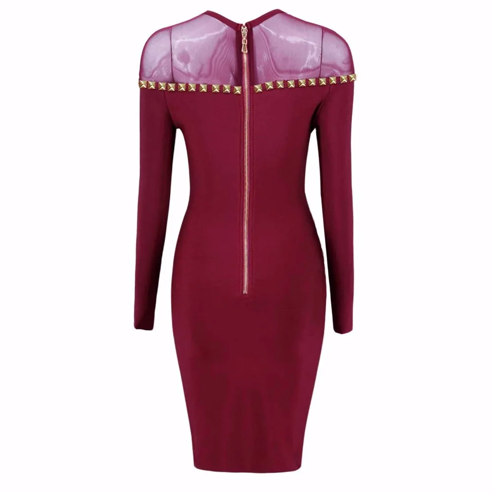 Новое поступление Для женщин сексуальный длинный рукав с шипами красное