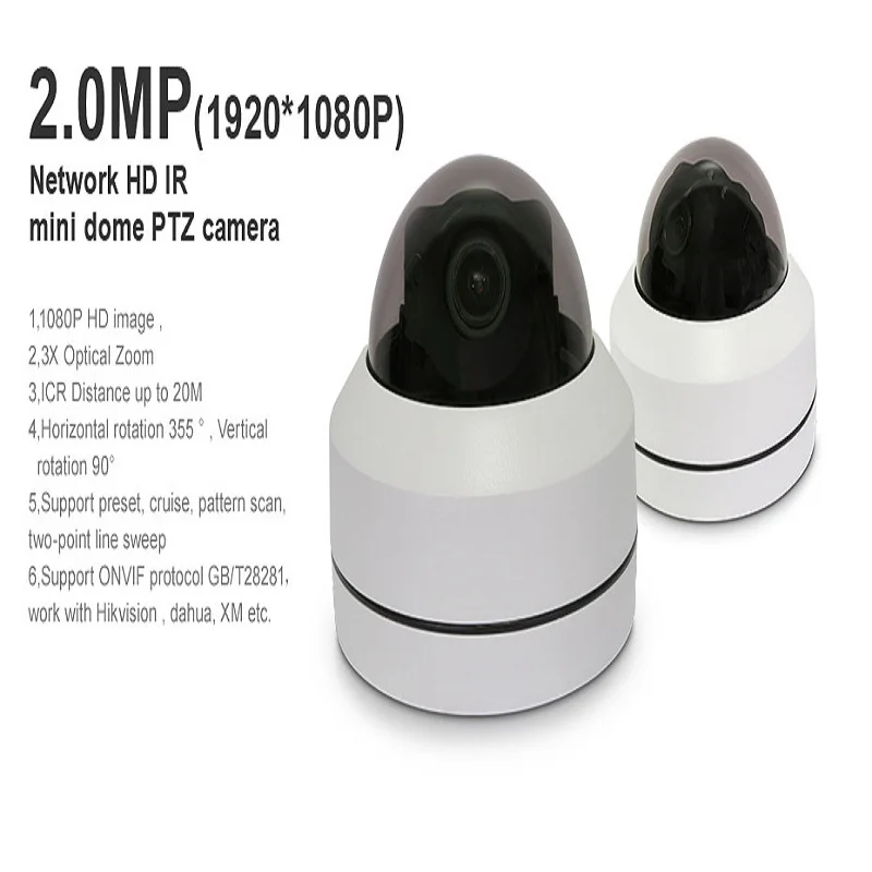 IMPORX 3X Zoom Indoor P2P Mini HD 1080P POE IP CCTV PTZ монитор безопасности камера купольная автофокуса