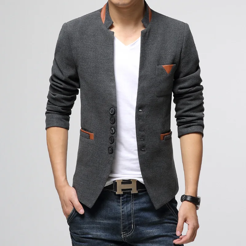 Free Shipping Top Quality Men's Woolen Single Button Casual Blazer Business Slim Jacket Coat SIZE M-3XL | Мужская одежда