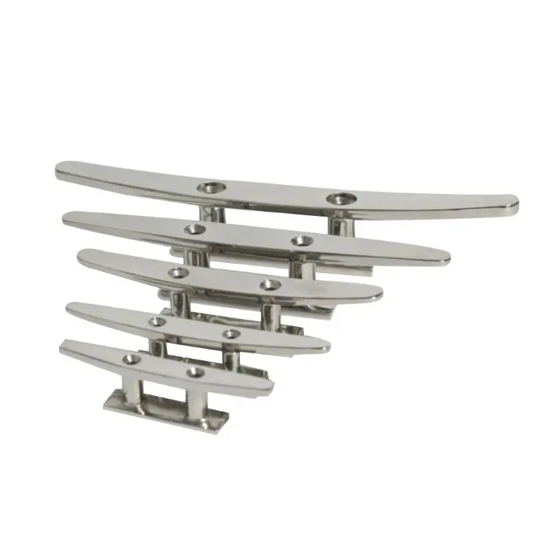 

316 Stainless Steel Boat Cleat Low Flat Cleat For Marine Boat Deck Rope Tie 4" 5" 6" 8" 10" Lock bolt Boat