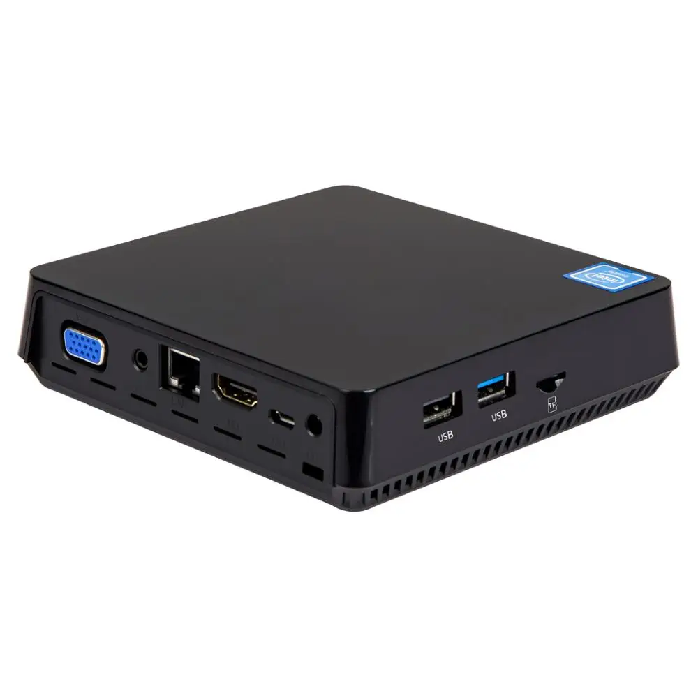 Мини ПК T11 win10 Intel atom Z8350 1 44 ГГц 4 Гб + 32 ГБ 10 лицензированных портов 2 5 дюйма HDD VGA и HDMI