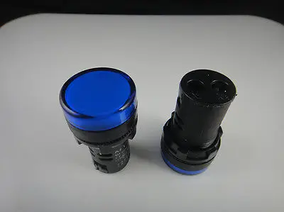 

10pcs 220V 22mm Blue LED Power Indicator Signal Light