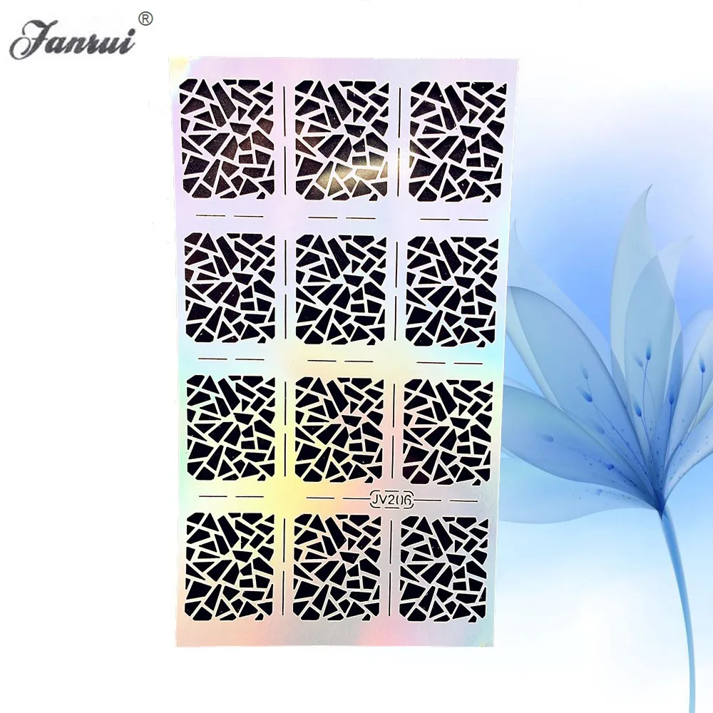 Лазерный геометрический треугольный блестящий дизайн ногтей шаблон для гель