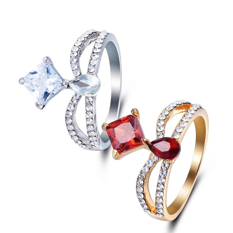 2 Цвет циркон кольцо Корона Дизайн Модные украшения Благородные Свадебные